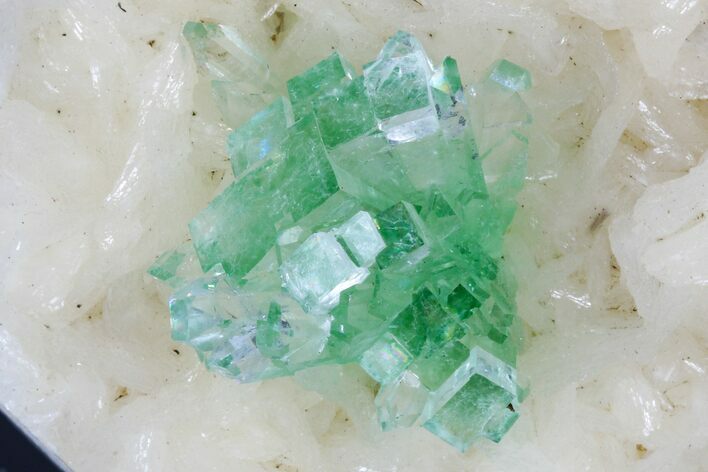Green Apophyllite Flower on Stilbite Crystals - India #176809
